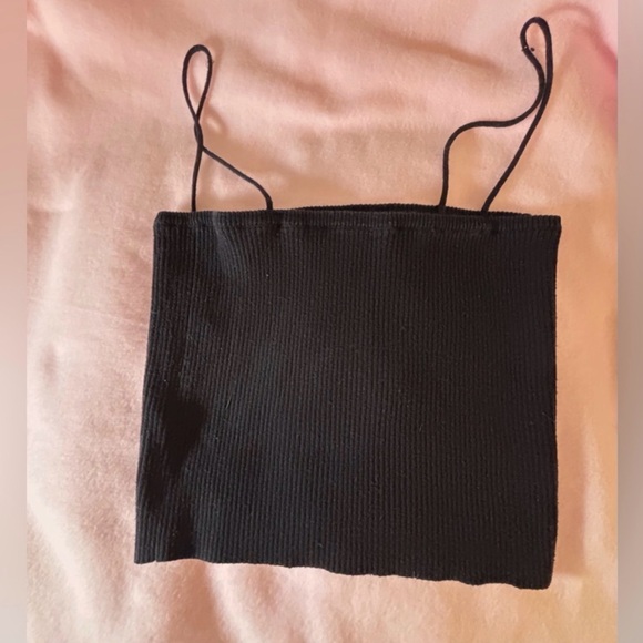 Brandy Melville Tops - Brandie Melville Black Ribbed Women's Cropped Camisole